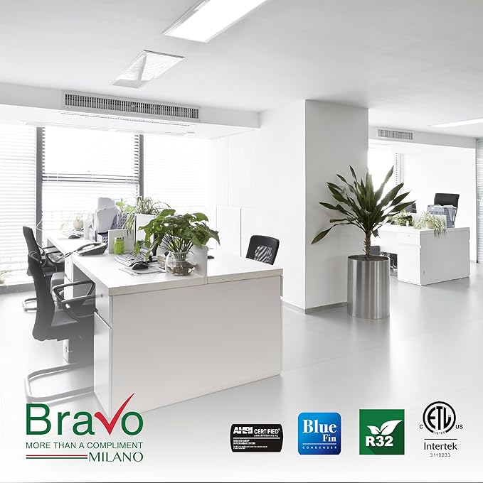 BRAVO 24,000 BTU Dual Zone 12000 + 12000 BTU Wall Mount Ductless Mini Split A/C and Heater with 16ft Installation Kits
