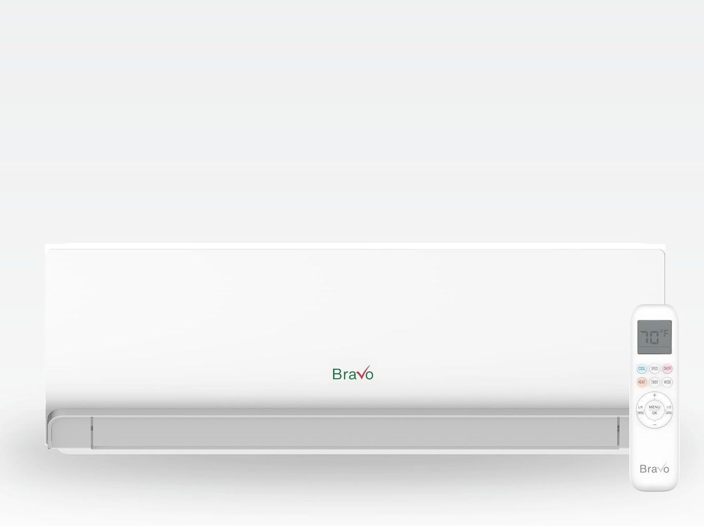 BRAVO 24,000 BTU Dual Zone 12000 + 12000 BTU Wall Mount Ductless Mini Split A/C and Heater with 16ft Installation Kits